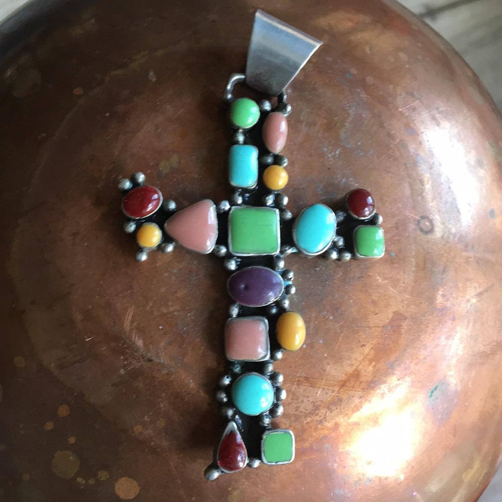 Enamel and Silver 925 Cross